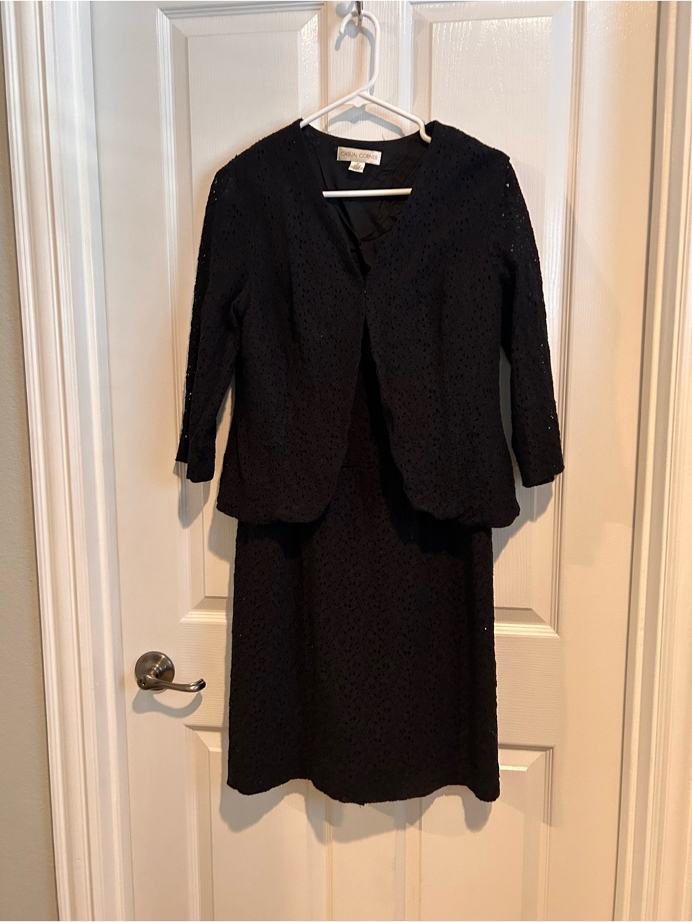 Casual Corner Black Midi Dress and Jacket Set